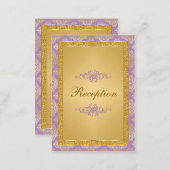 Lilac, FAUX Glitter Damask Scroll Enclosure Card (Front/Back)