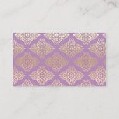 Lilac, FAUX Glitter, Damask Wedding Place Cards (Back)