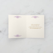 Lilac, FAUX Gold Glitter, Damask Thank You Card (Inside)