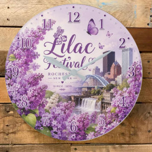 Lilac Festival Rochester New York Large Clock