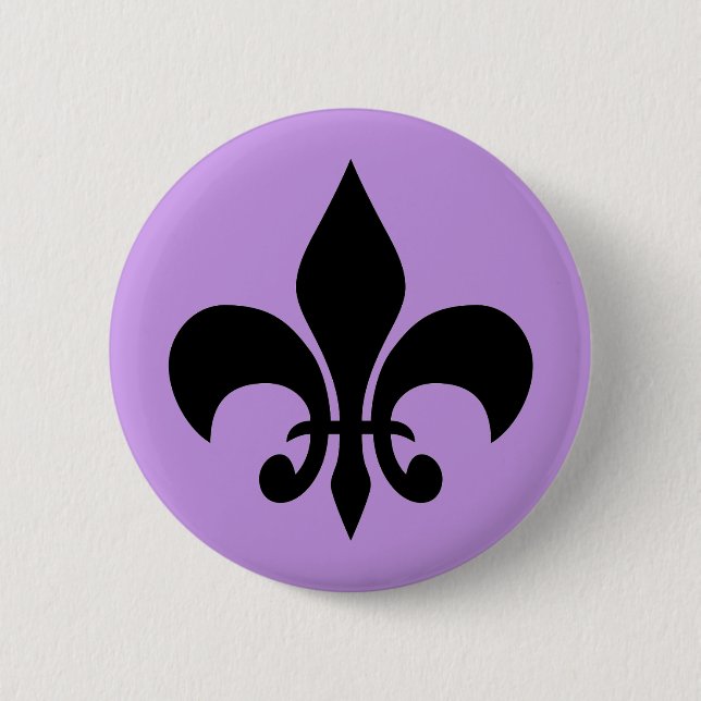 Lilac Fleur de Lis Button (Front)