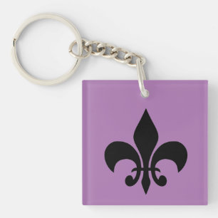 Lilac Fleur de Lis Keychain