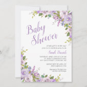 Lilac Floral Baby Shower Invitation (Front)