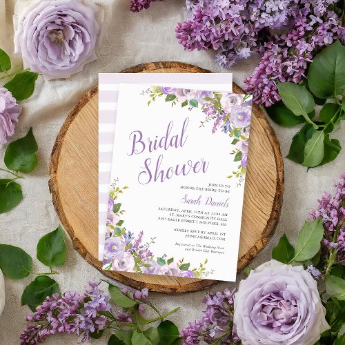 Lilac Floral Bridal Shower Invitation