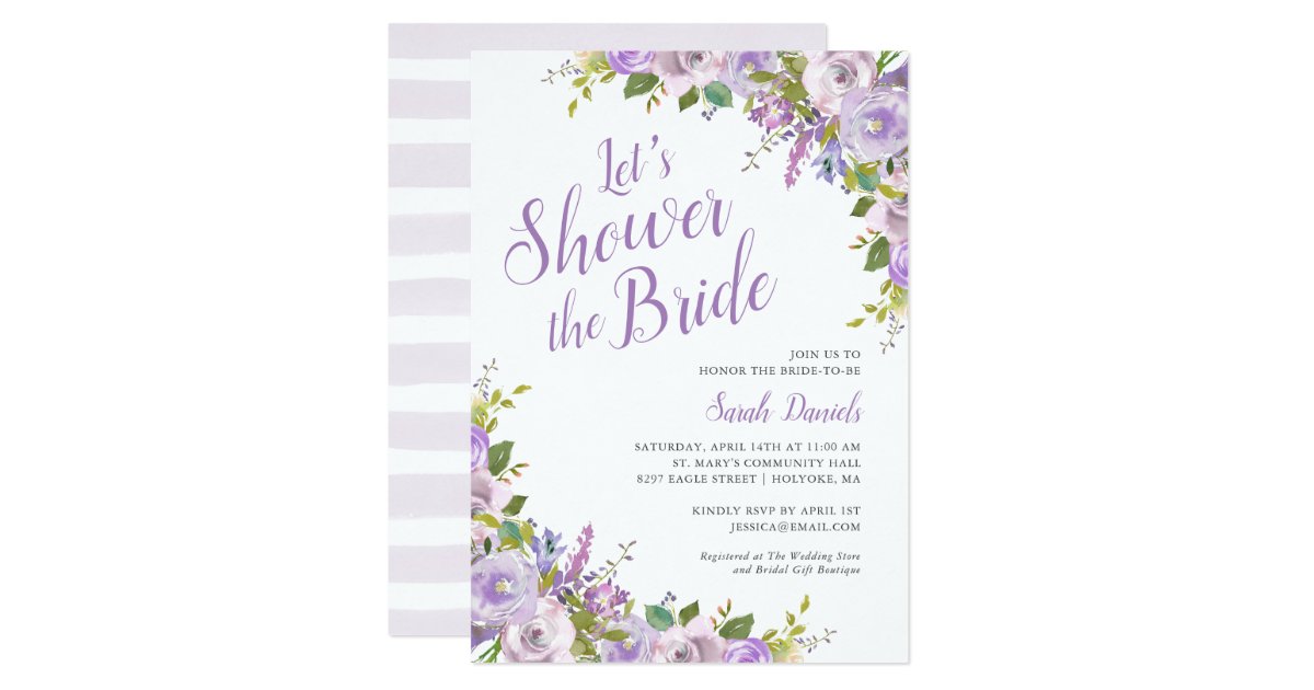 Lilac Floral Bridal Shower Invitation