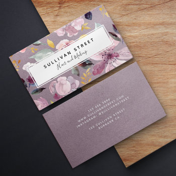 Lilac Floral Business Card by Sullivan_Street at Zazzle