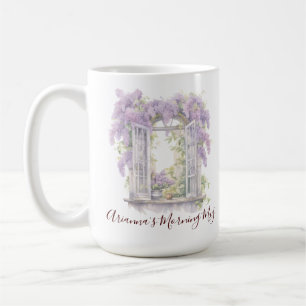 Lilac Floral Country Window Cottage Garden Coffee Mug
