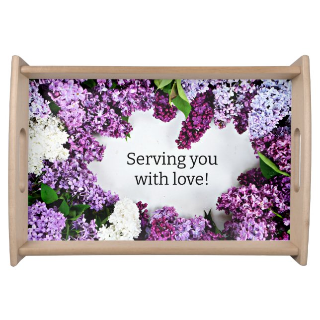 Lilac Floral Custom Serving Tray (Front)