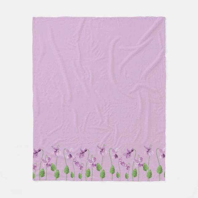 Lilac Floral Fleece Blanket (Front)