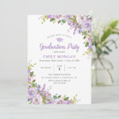 Lilac Floral Graduation Party Invitation (Standing Front)