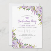 Lilac Floral Graduation Party Invitation (Front)