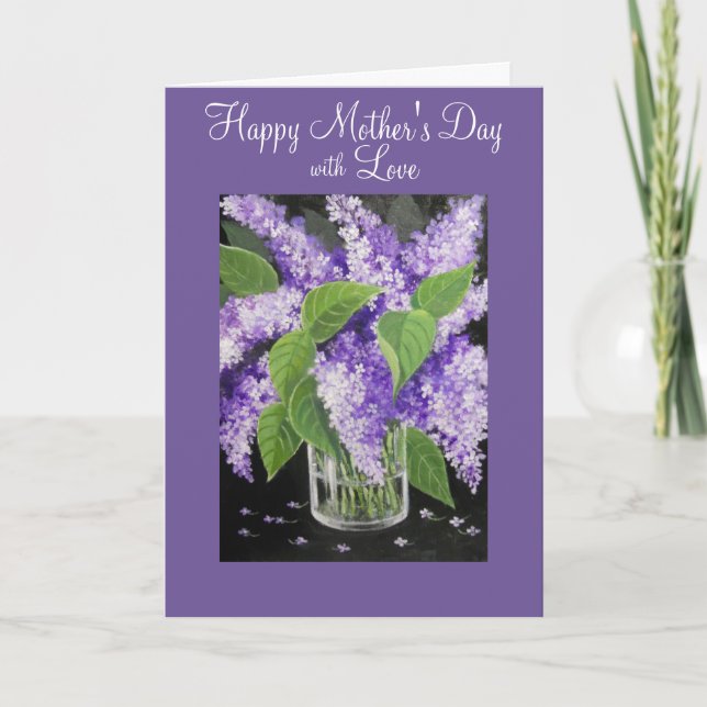 Lilac floral Mother's Day greeting card (Front)
