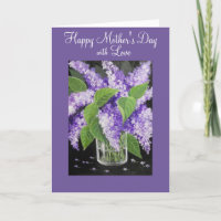 Lilac floral Mother's Day greeting card