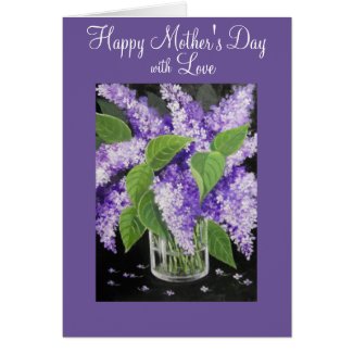 Lilac floral Mother's Day greeting card