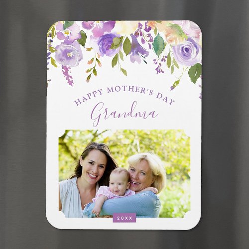 Lilac Floral Mothers Day Photo Magnet