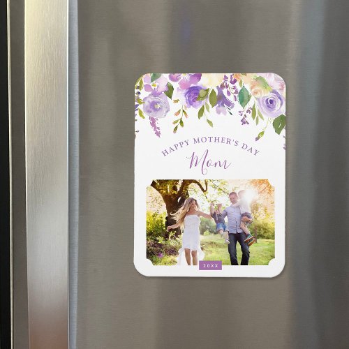 Lilac Floral Mothers Day Photo Magnet