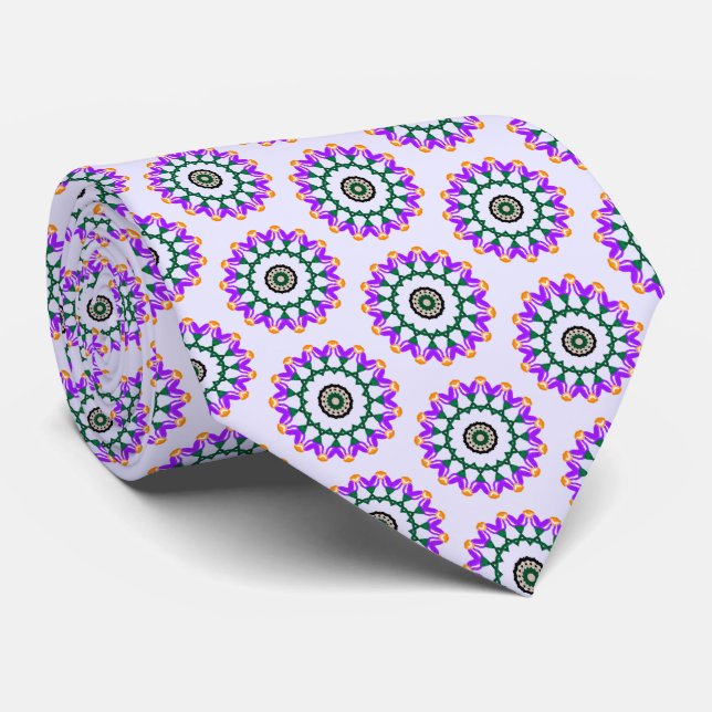 Lilac Floral Neck Tie (Rolled)