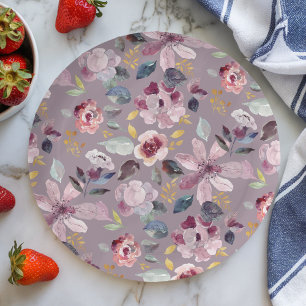 Lilac Floral Paper Plates