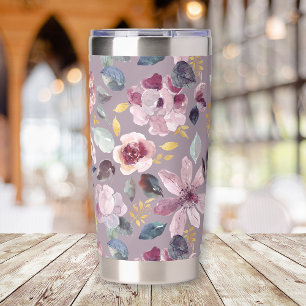 Lilac Floral Pattern  Insulated Tumbler