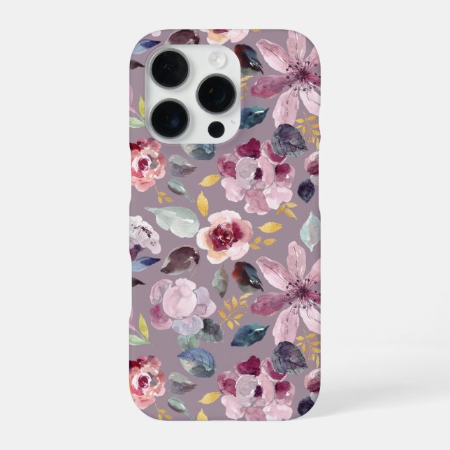 Lilac Floral Pattern  Iphone Case (Back)