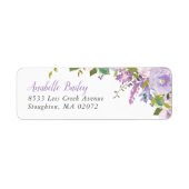 Lilac Floral Personalized Return Address Labels (Front)