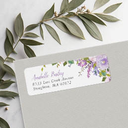 Lilac Floral Personalized Return Address Labels