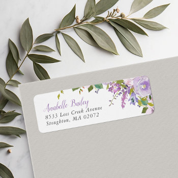 Lilac Floral Personalized Return Address Labels by rileyandzoe at Zazzle