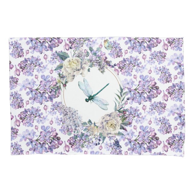 Lilac Floral Pillow Case (Front)