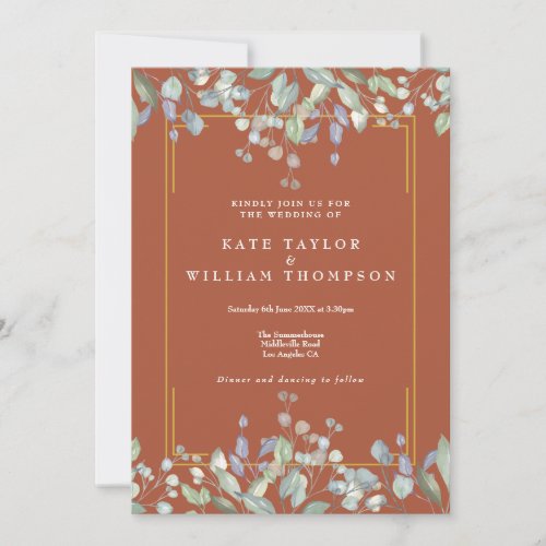 Lilac Floral Terracotta All In One Wedding Details Invitation