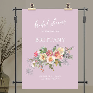 Lilac Floral Watercolor Bridal Shower Welcome