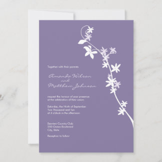 Lilac Floral Wedding Invitations