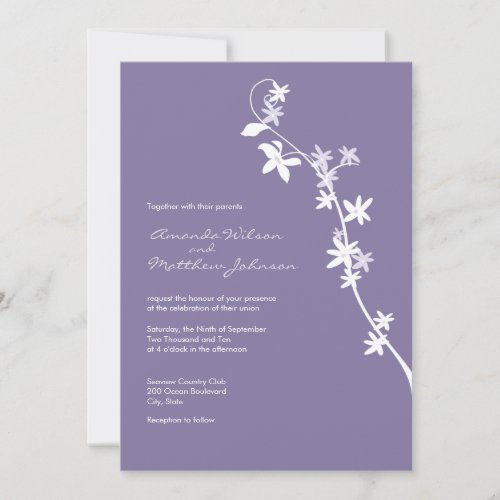 Lilac Floral Wedding Invitations