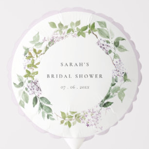 Lilac Floral Wreath Cottage Garden Bridal Shower Balloon