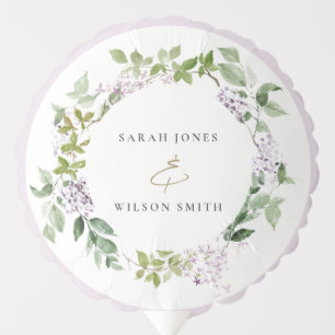 Lilac Floral Wreath Cottage Garden Wedding Balloon