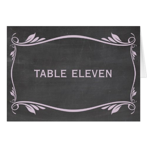 Lilac Flourish Chalkboard Table Number Card