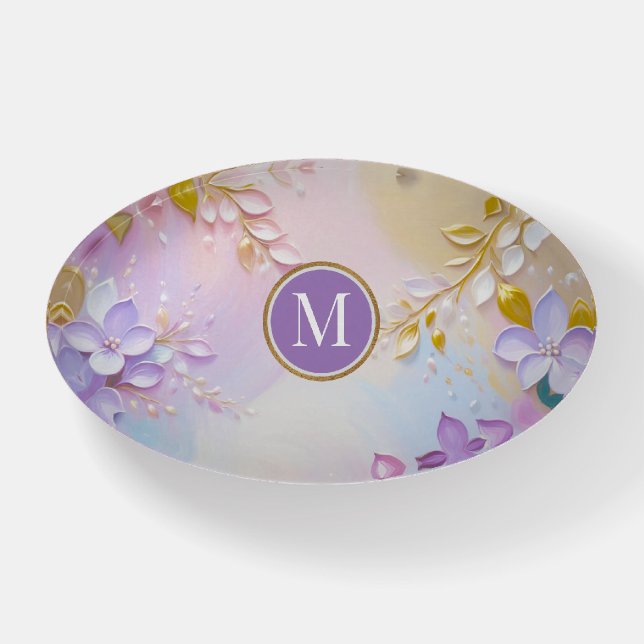 Lilac Flower Art Paperweight (Front)
