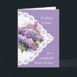Lilac Flower Bouquet Sister-in-law  Birthday Card<br><div class="desc">Vintage Lilac Flower Bouquet for your  Sister-in-law Birthday  inside verse includes May you be showered with God's love and joy on your special day and every day</div>