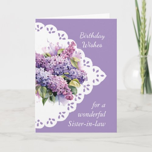 Lilac Flower Bouquet Sister_in_law  Birthday Card
