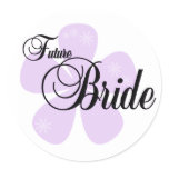 Lilac Flower Future Bride Classic Round Sticker