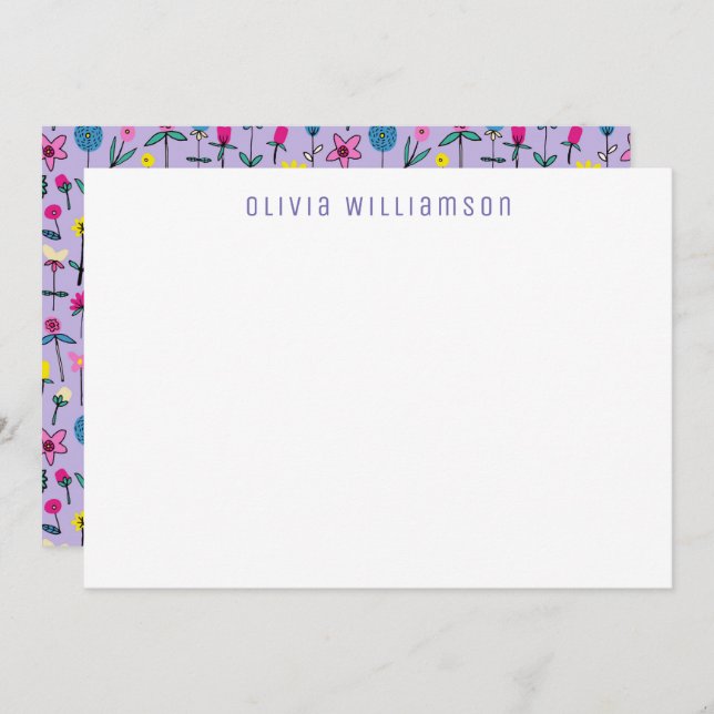 Lilac Flower Garden Notecard (Front/Back)