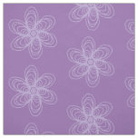 Lilac flower outline on purple background fabric