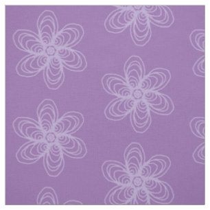 Lilac flower outline on purple background fabric