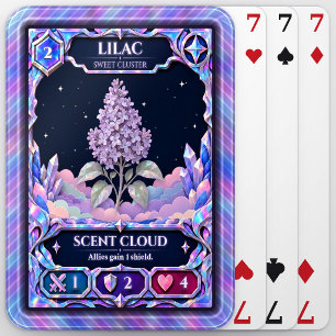 Lilac Flower, Rainbow Foil Art Poker Cards
