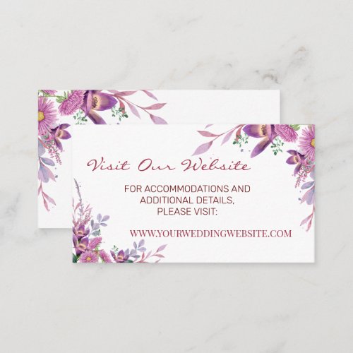 Lilac Flower Wedding Visit our Website Insert card