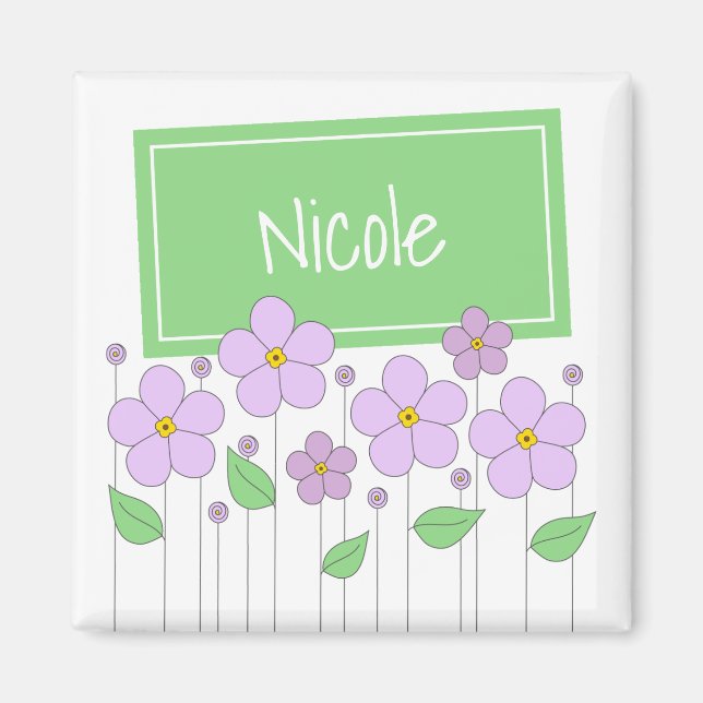 Lilac Flowers and Tag Magnet (Front)