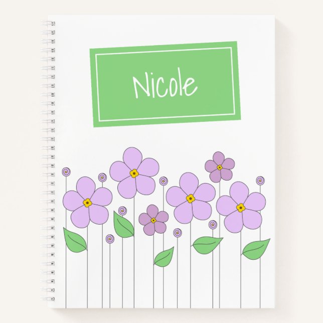 Lilac Flowers and Tag Notebook (Front)