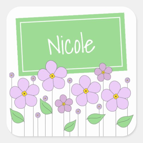 Lilac Flowers and Tag Sticker