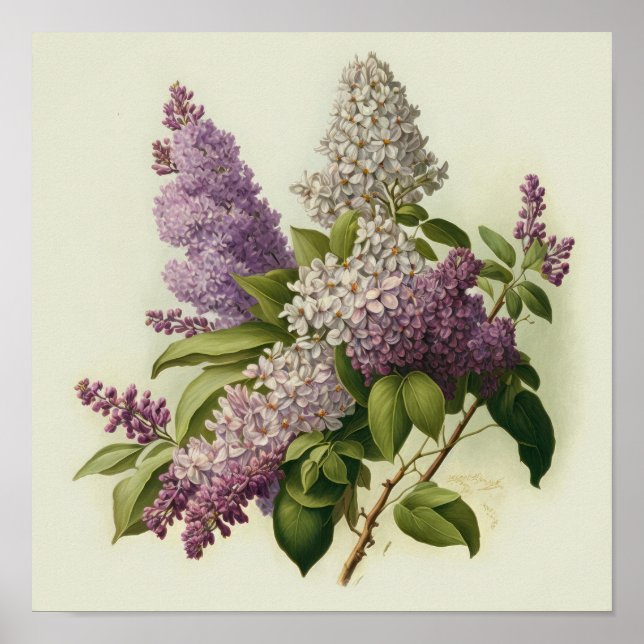 Lilac Flowers Art Print Poster (Front)
