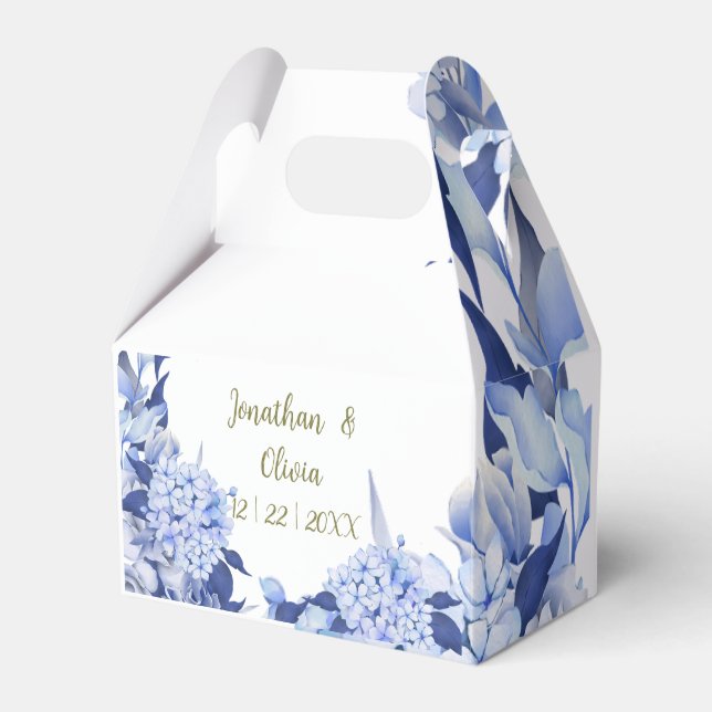 Lilac flowers blooming favor boxes (Front Side)