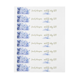 Lilac flowers blooming wrap around address label